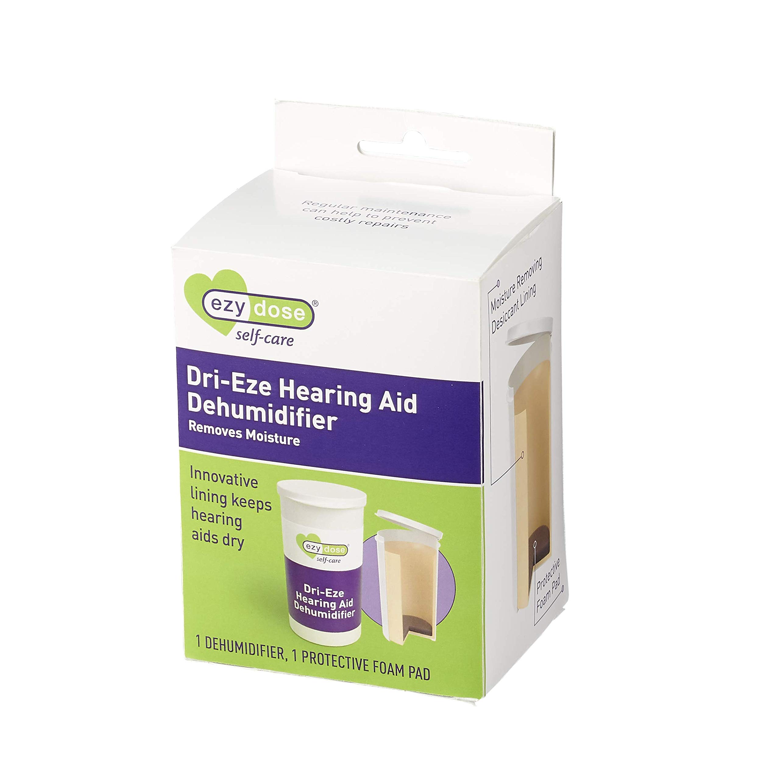 Ezy Dose Dehumidifier for Hearing Aid Cleaning | Small Container for Home or Travel | Easy, Everyday Cleaner