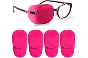 HECATY 4 Pack Eye Patches for Kids Girls Boys, Right & Left Eye Patch for Glasses, Lazy Eye Patch for Children Treating Lazy Eye Amblyopia Strabismus and After Surgery (Pink)
