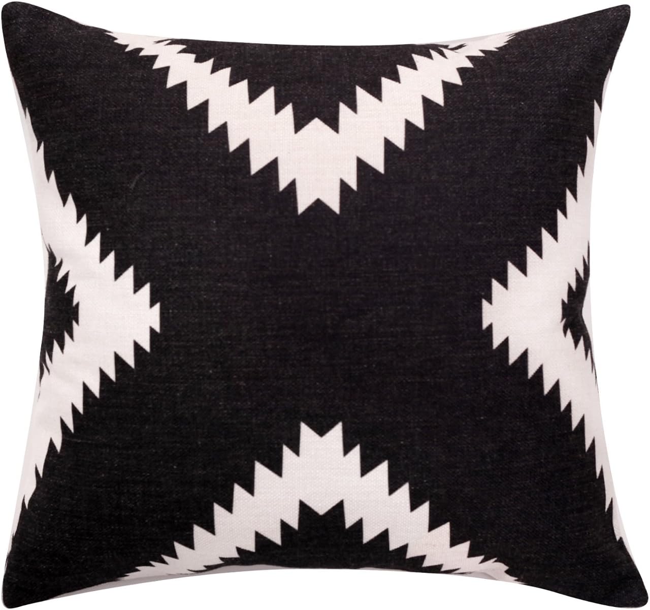 BreezyLife Aztec Throw Pillow Covers Geometric Decorative Pillow Cases Linen Square Cushion Covers for Sofa Couch Farmhouse Outdoor 18X18 Inches