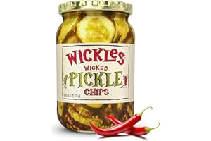 Wickles Pickles Wicked Pickle Chips (6 Pack) - Sweet & Spicy Garlic Pickle Slices - Hot Pickle Chips - Slightly Sweet, Definitely Spicy, Wickedly Delicious (16 oz Each)