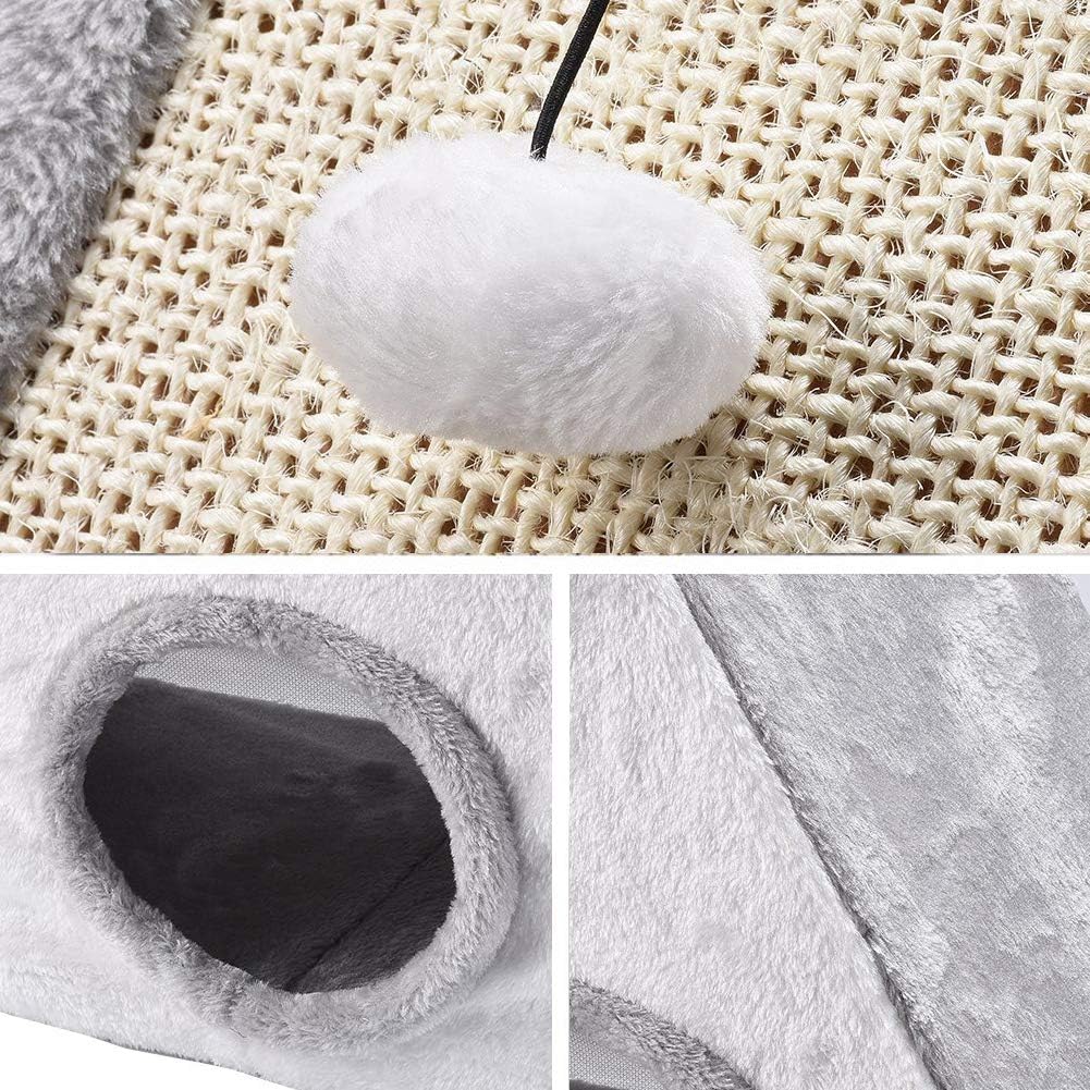 XianghuangTechnology 2-in-1 Cat Cave Bed with Scratching Post Triangular Cat Cave,Fully Collapsible Cat House/Caves Condo Indoor/Outdoor (Gray) - Image 5