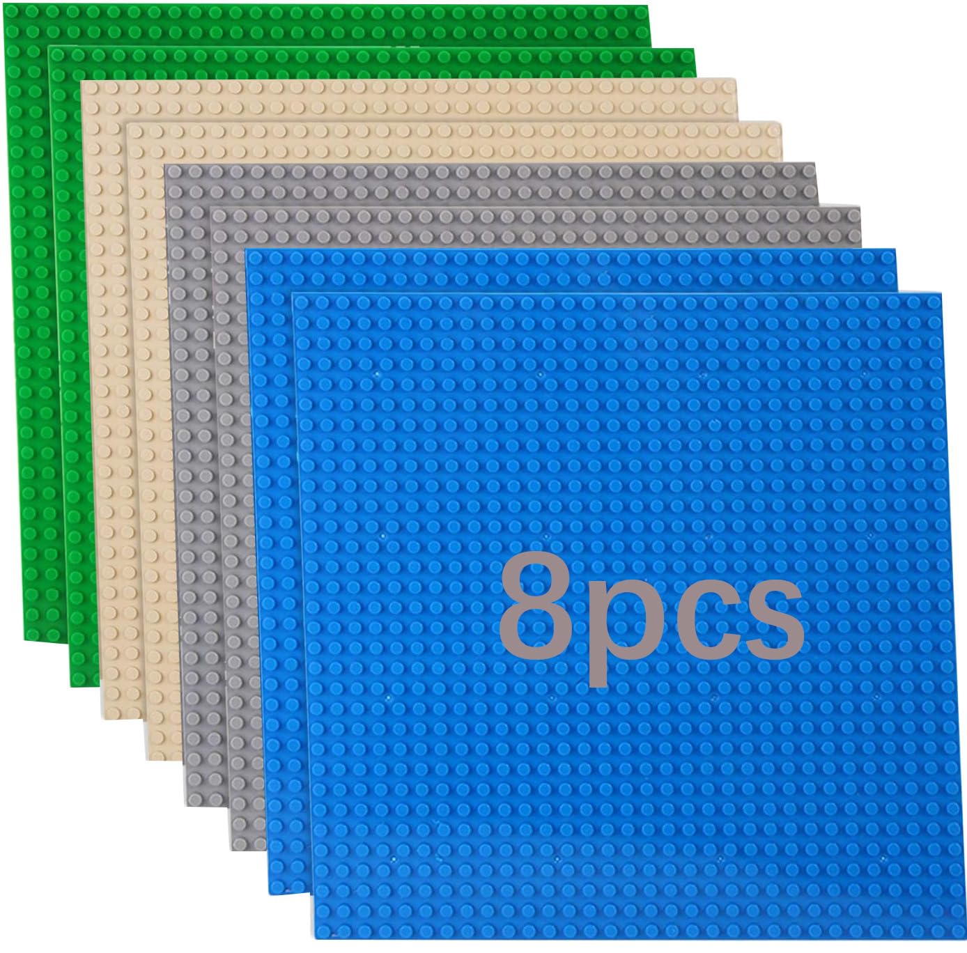 Guihumz 8 Plate Set Building Plate Compatible with Most Brands, 25 x 25 cm, Creative Play, Educational Toy (Multi-Colour)