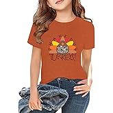 Thanksgiving Shirt Boys Girls Cute Turkey Graphic T-Shirt Kids Gobble Shirts Thankful Grateful Tops
