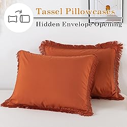 Andency Comforter Full Size Set Burnt Orange, 3