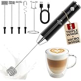 Zulay Kitchen Rechargeable Milk Frother Handheld - Frother, Drink Mixer Wand, Electric Whisk Frother, for Cappuccinos, Matcha