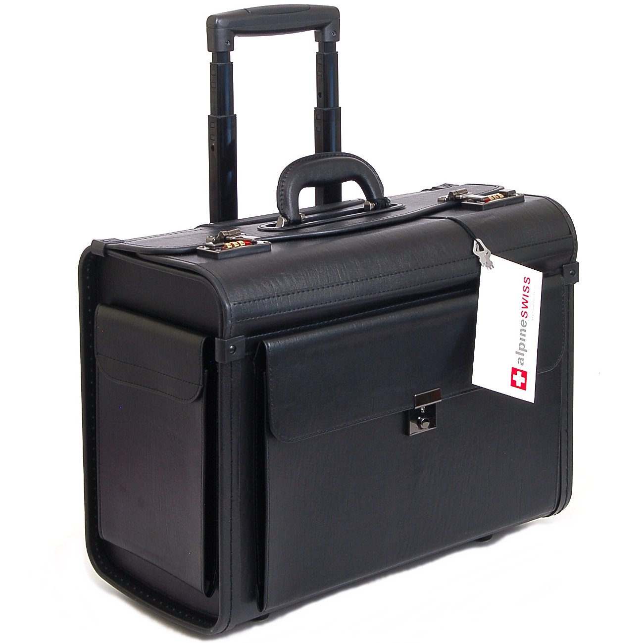 Alpine Swiss Rolling 17" Laptop Briefcase On Wheels Attache Lawyers Case Lega.. 25 71a7R nlRHL