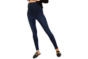 Motherhood Maternity Women's Super Stretch Secret Fit Over The Belly Skinny Ankle Length Jeans Indigo Blue