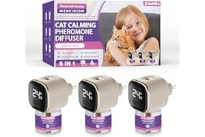 ZHANGK Multi Cat Calming Diffuser Relieve Stress Anxiety Cat Pheromones Calming Diffuser with Timing Function Cat Pheromone Diffuser 3 Pack Pheromones to Reduce Fighting Spraying and Scratching Fits All Cats