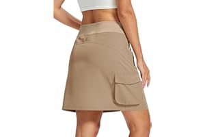 MoFiz Women 18" Hiking Cargo Skort with Pockets High Waisted Athletic Casual Summer Quick Dry Golf Tennis Skirts