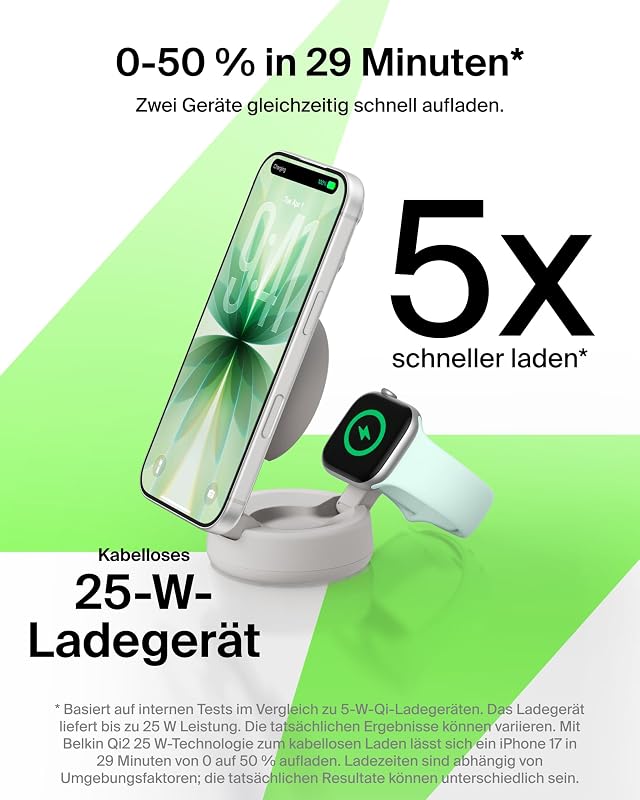 UltraCharge Pro 2-in-1 Qi2 Induktive Ladestation, 25W – Sandfarben
