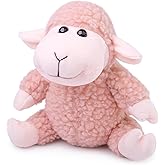 Tiny Heart Sheep Stuffed Animal, Sheep Plush Toy, Lamb Stuffed Animal Cute Soft Stuffed Lamb Kids Boys and Girls Birthday Home Decor Cuddly Pink Lamb Toys (Sitting Position)