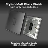 BG Electrical Matt Black Screwless 2 Way Light Switch Slim Profile FFB12 view 2