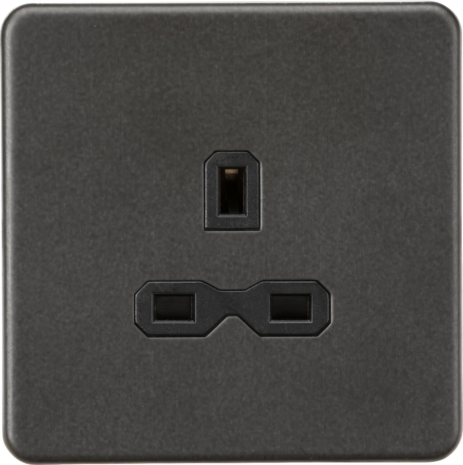 13A 1G Unswitched Socket -Smoked Bronze with Black Insert