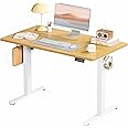 SMUG Standing Desk, Adjustable Height Electric Sit Stand Up Down Computer Table, 40x24 Inch Ergonomic Rising Modern Lift Motorized Gaming Desktop Workstation for Work Home Office, Natural