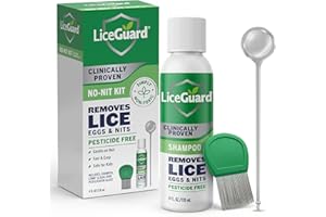 LiceGuard No-Nit Kit, Lice Treatment for Kids and Adults, Includes 1 x Shampoo, 4 Fl Oz, 1 x Nit Comb, 1 x Magnifying Pick, G