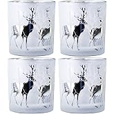 WDHODEC Christmas Candle Holders for Tealight, Votive, LED Candles Silver Gold Glass Candle Holders for Home Decorations Coff