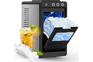 COWSAR Ice Maker Countertop, Portable Ice Machine with Self-Cleaning, 26 lbs/24Hrs, 8 Cubes in 6 Mins, Quiet Compact Commercial Ice Maker for Kitchen, RV, Camping