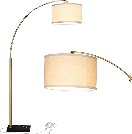 Brightech Logan Contemporary Arc Floor Lamp W Marble Base