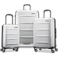 Samsonite Octiv Lightweight Hardshell 3-Piece Luggage Set (20/24/28) - Durable & Impact Resistant, 360° Aero Trac Spinner Wheels, Adjustable Telescopic Handle, Expandable, TSA Approved Lock - Silver