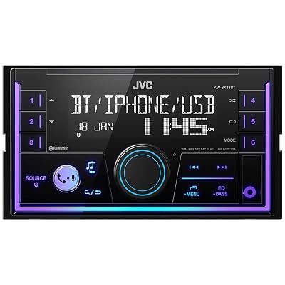 JVC KW-SX88BT Bluetooth Double Din Digital Media Car Stereo with Shallow Chassis, Variable Color Dsplay, Front USB and Aux, Powerful Amplifier, AM/FM Radio, Perfect OEM Replacement for Your Vehicle