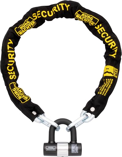 Burg-Wächter 1M Sold Secure Gold Bike Chain and Lock Kit Black