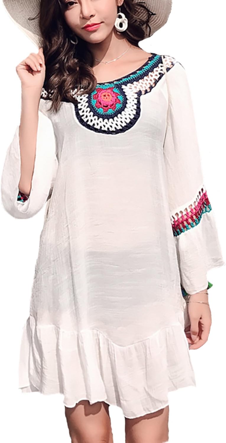 white flowy cover up