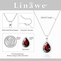 Linawe Silver Chain Necklace, Ruby Crystal