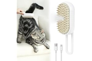 Nepfaivy Cat Steam Brush for Shedding - Steam Cat Brush for Indoor Cats, Rechargeable Steaming Pet Mist Water Steamer for Indoor Kitten, Pet Spray Hair Removal Comb for Massage, Spritz Defur Comb