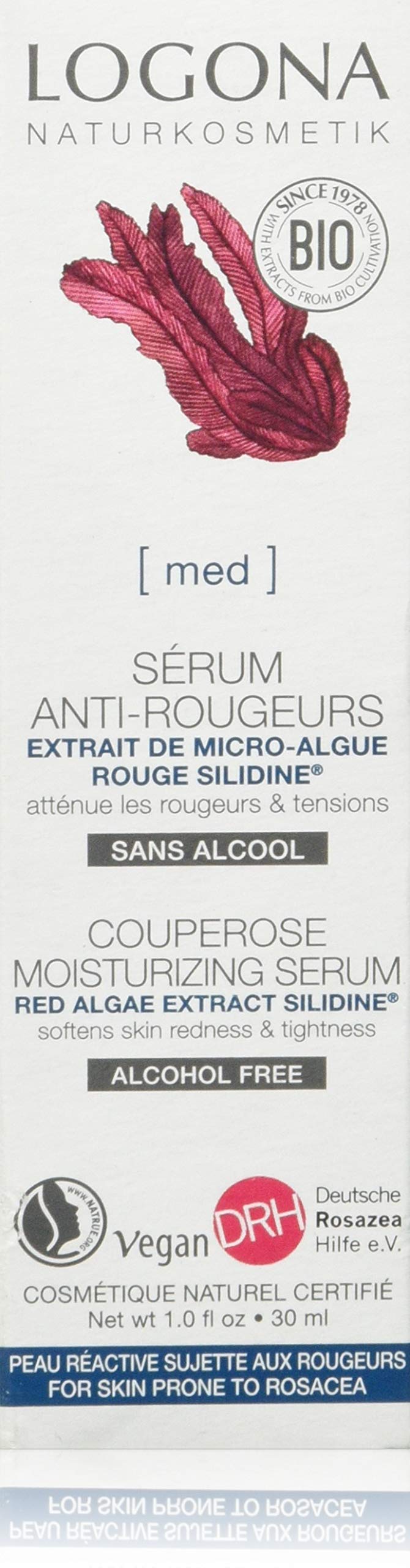 Logona Med Couperose Moisturizing Serum Red Algae Extract Silidine