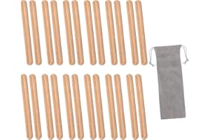 ZDAGELD 24 Pairs Wooden Rhythm Sticks, Beech Wood Music Education Percussion Instrument Orff Drumsticks for Kids Classroom Gr
