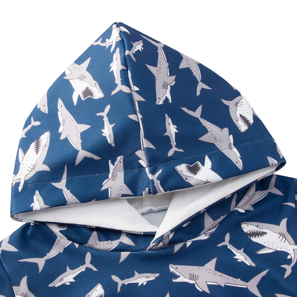 chicolife Baby Shark Bedruckte Langarm-Sweatshirts mit Kapuze 2er-Sets für 12-24 Monate Jungen
