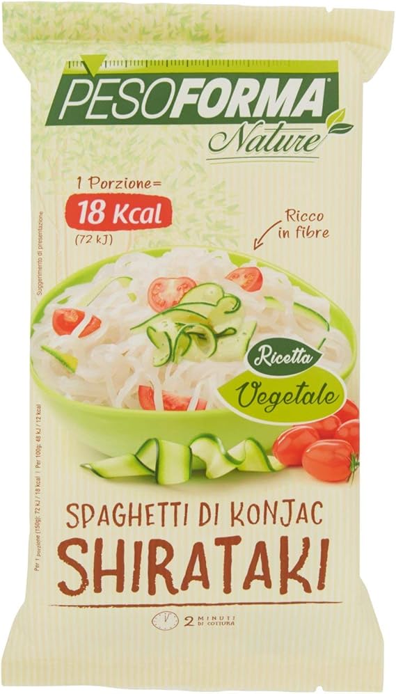 Shirataki Spaghetti Di Konjac Pesoforma Nature 18 Kcal 1 Porzione Amazon It Salute E Cura Della Persona