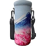 Water Bottle Sling Case Bag Carrier Holder - 16.9oz 24oz 34oz Neoprene Water Bottle Sleeve Cooler Cover Pouch with Adjustable