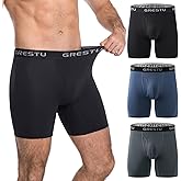 GRESTU Men's 3-Pack Big & Tall 4XL-8XL Underwear Boxer Briefs Comfortable Cool Plus Size Underwear Pack
