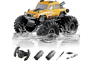 Amphibious Remote Control Car, Waterproof 360°Rotate 4WD RC Monster Trucks,2.4GHz All Terrain Off-Road Pickup Toy,RC Car Pool