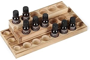 LIANTRAL Essential Oils Storage Rack, 3 Tiers Essential Oils Nail Polish Display Holder for 5/10/15/20ml Bottles, Rustic Burn