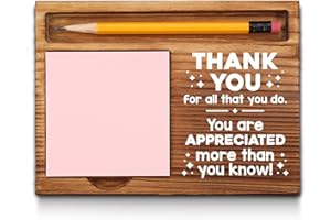 AKEKE Teacher Sticky Note Holder, Thanks Male Teacher Appreciation Gifts Ideas, Teacher Desk Supplies Set, Thank You Teacher Appreciation Gifts from Student Self-Stick Note Pad Holders GSH24