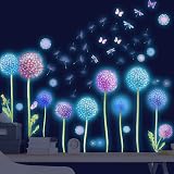 Tarklanda Glow Dandelion Wall Stickers 3 Sheets Blue Purple Night Glow view 3