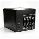 AUDHEID K3 4 Bay Mini ITX NAS Case, Hot Swap 3.5"/2.5" SATA Hard Drive Tray, Flex Power Supply Enclosure with 12cm Cooling Fan, 2 USB2.0 for DIY Private Cloud TrueNAS OpenMediaVault