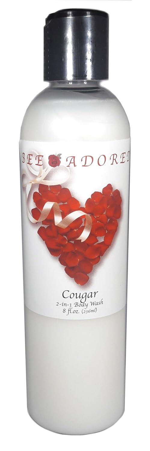Bee Adored Body Wash, Cougar, 8 Fluid Ounce