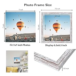 JCJMY 7x7 Picture Frame Rustic White for Wall