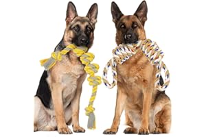 ETACCU Dog Rope Toys for Large Dogs, 2 Pack 22 Inch Heavy Duty Dog Rope Toys for Aggressive Chewers, 100% Cotton Toy for Medium to Large Breed, Indestructible Teeth Cleaning Tug of War Toy