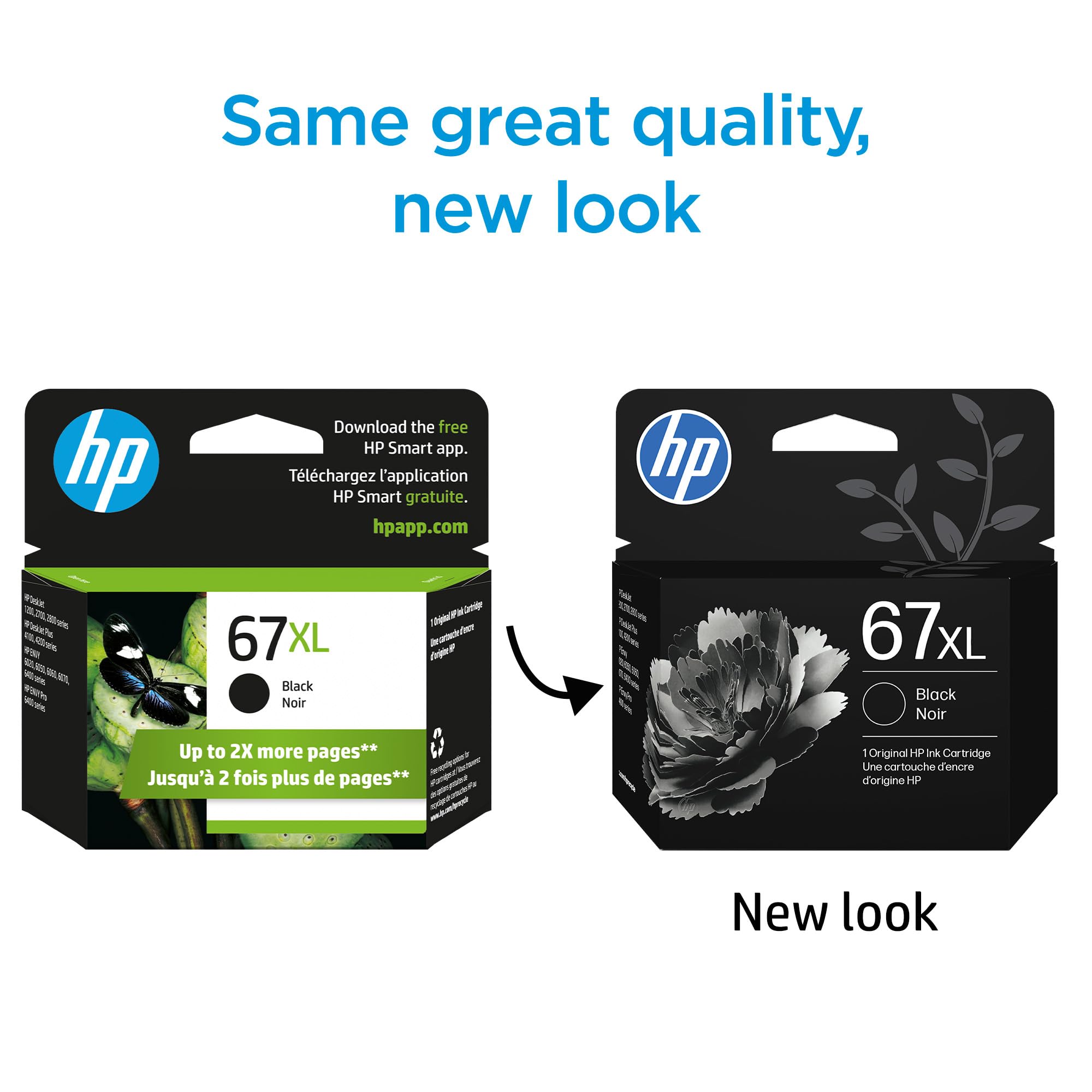 HP 67XL Black High-Yield Ink Cartridge Printers | Works with Printer Series: DeskJet 1255, 2700, 4100, Envy 6000, 6400 Series | Eligible for Instant Ink | 3YM57AN