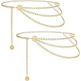 VONMELLI Waist Chain Belt for Women Fashion Ladies Body Waist Metal Belts for Dress Jeans