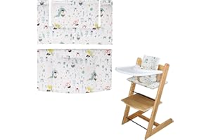 LLHQAMT for Tripp Trapp High Chair Cushion, Soft and Comfortable for Tripp Trapp High Chair Cushion, for Tripp Trapp Cushion Set Makes It Safer and More Comfortable for Baby to Sit On (Fairy Forest)