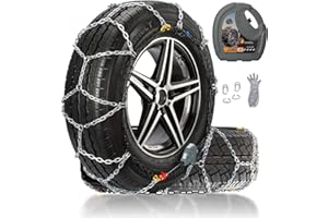 HILLCLYM Auto Fixing Snow Chains for Car Tires, Tire Chains for Passenger Car, Pickup Trucks and SUV, Quick Fit & Easy Installation Snow Tire Chains, HPK-1553 Portable Emergency Tire Traction Chain, Set of 2