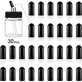 Blulu 30 Pcs Airbrush Bottle Caps, Siphon Jar Lids, Liquor Pour Spout Cover | Airbrush Paint Bottles Accessories, Spray Paint Caps, Black Threaded Design for Paint Bottles, Secure Seal Prevents Spills