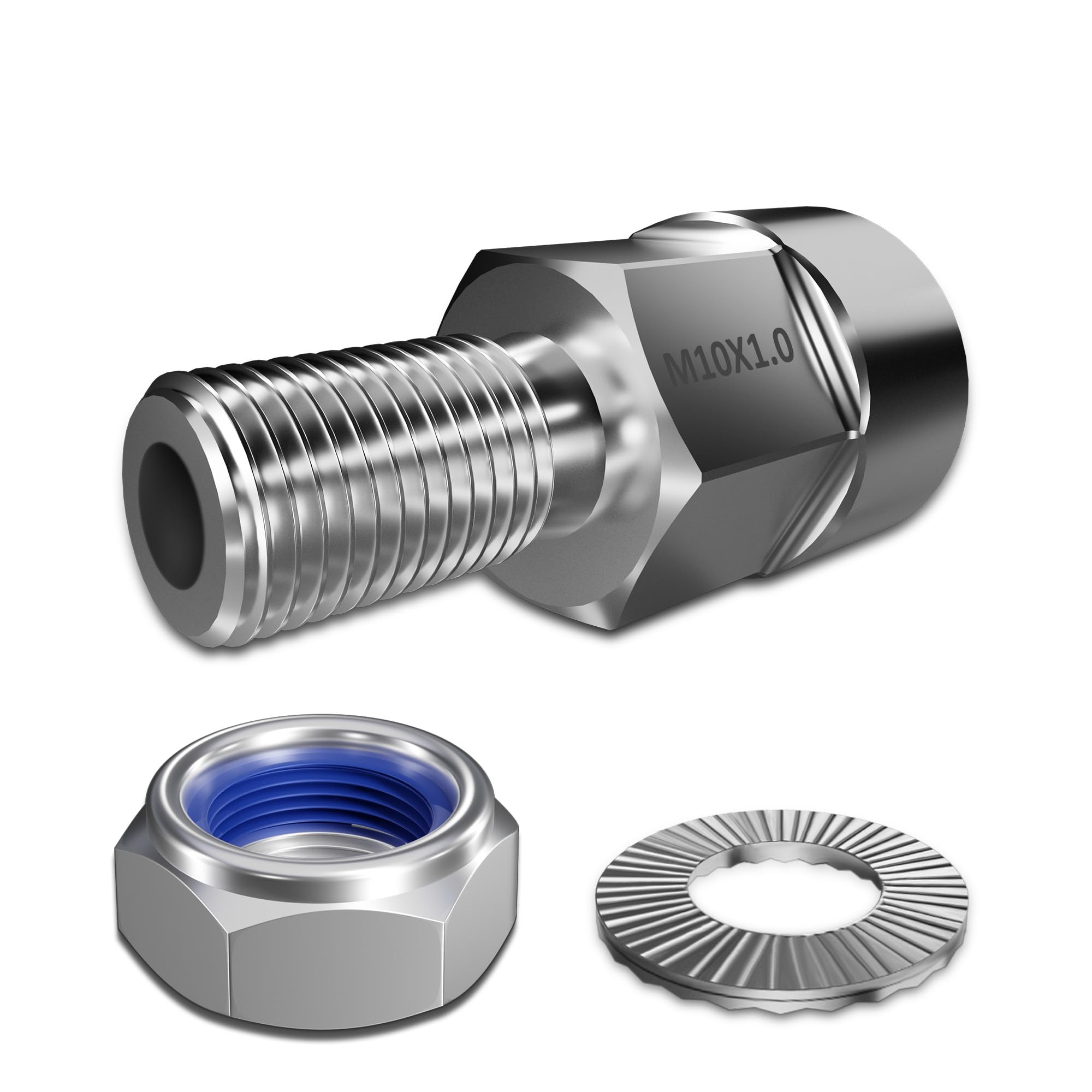 EMTB Axle Adapter M10 x 1.0, Universal Bicycle Axle Adapter for M10 x 1.0 Full Axle, Universal Bicycle Axle Adapter for Bicycle Clutch, Unisex Bicycle Axle Adapter for Trailer Adapter