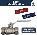 Pipestation 22mm Isolation Valve 2 Pack Red Blue Handles WRAS Approved Large view 3
