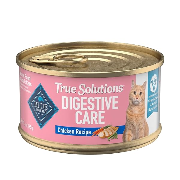 BLUE BUFFALO TRUE SOLUTIONS DIGESTIVE CARE WET CAT FOOD FOR ADULT CATS, MADE WITH NATURAL INGREDIENTS, CHICKEN, 3-OZ. CANS (24 COUNT)